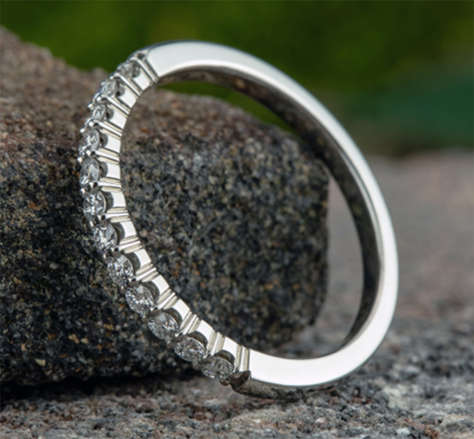 The Lena, 3mm 14K White Benchmark Rings