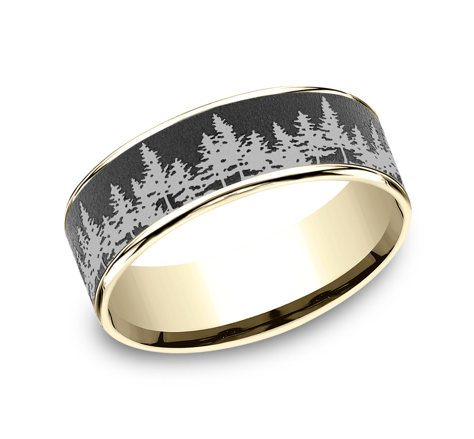 The Evergreen, 7.5mm - 14K Yellow/Tantalum Dark | Benchmark Rings